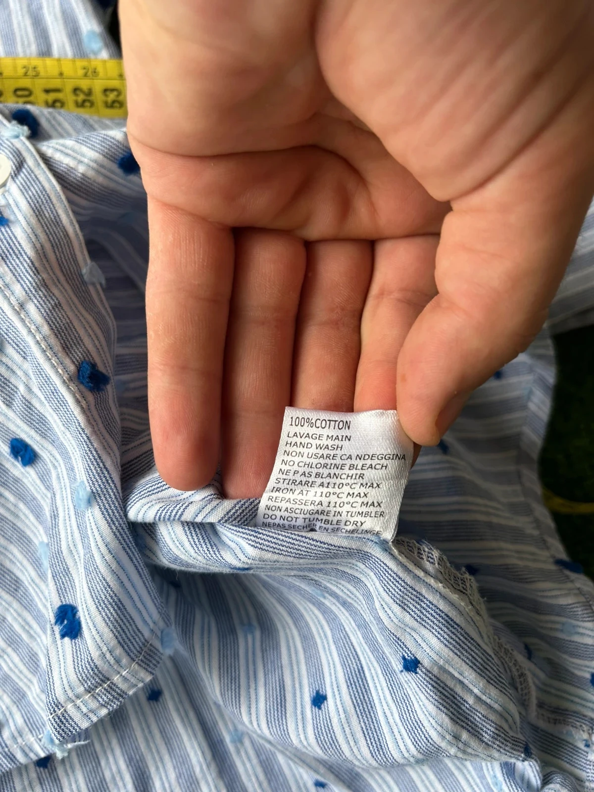 Witte blauwe gestreepte kilky-shirt maat L 100% katoen – photo 11